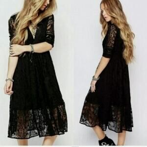 Free People Mountain Laurel Lace Midi Size 2 Dress